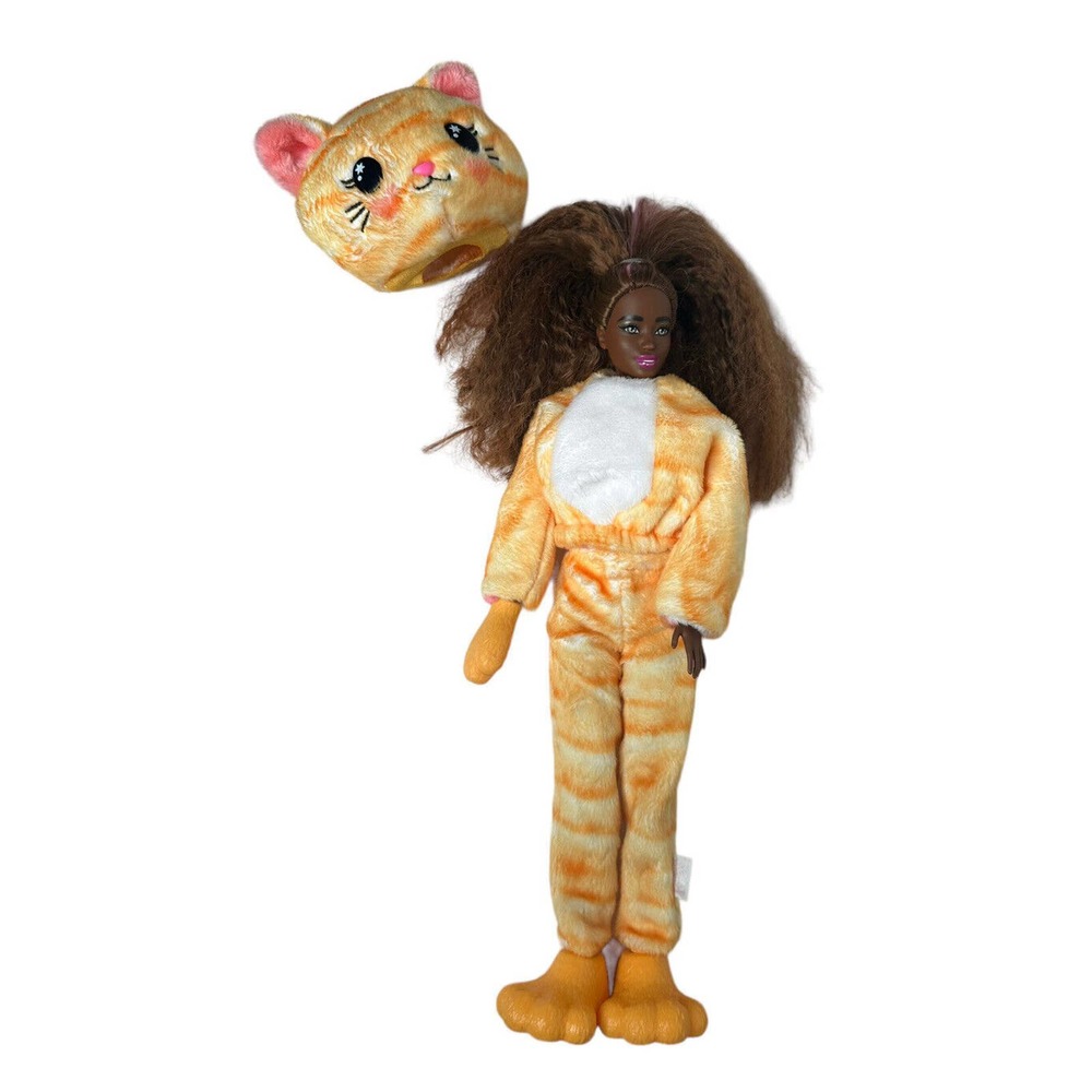 Barbie Cutie Reveal Kitty Cat Brunette Kim Articulated AA Doll Tan‎ Cat Costume